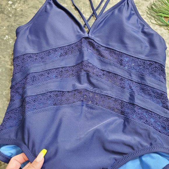 Xhilaration Crochet One Piece Swimsuit - Picture 2 of 7